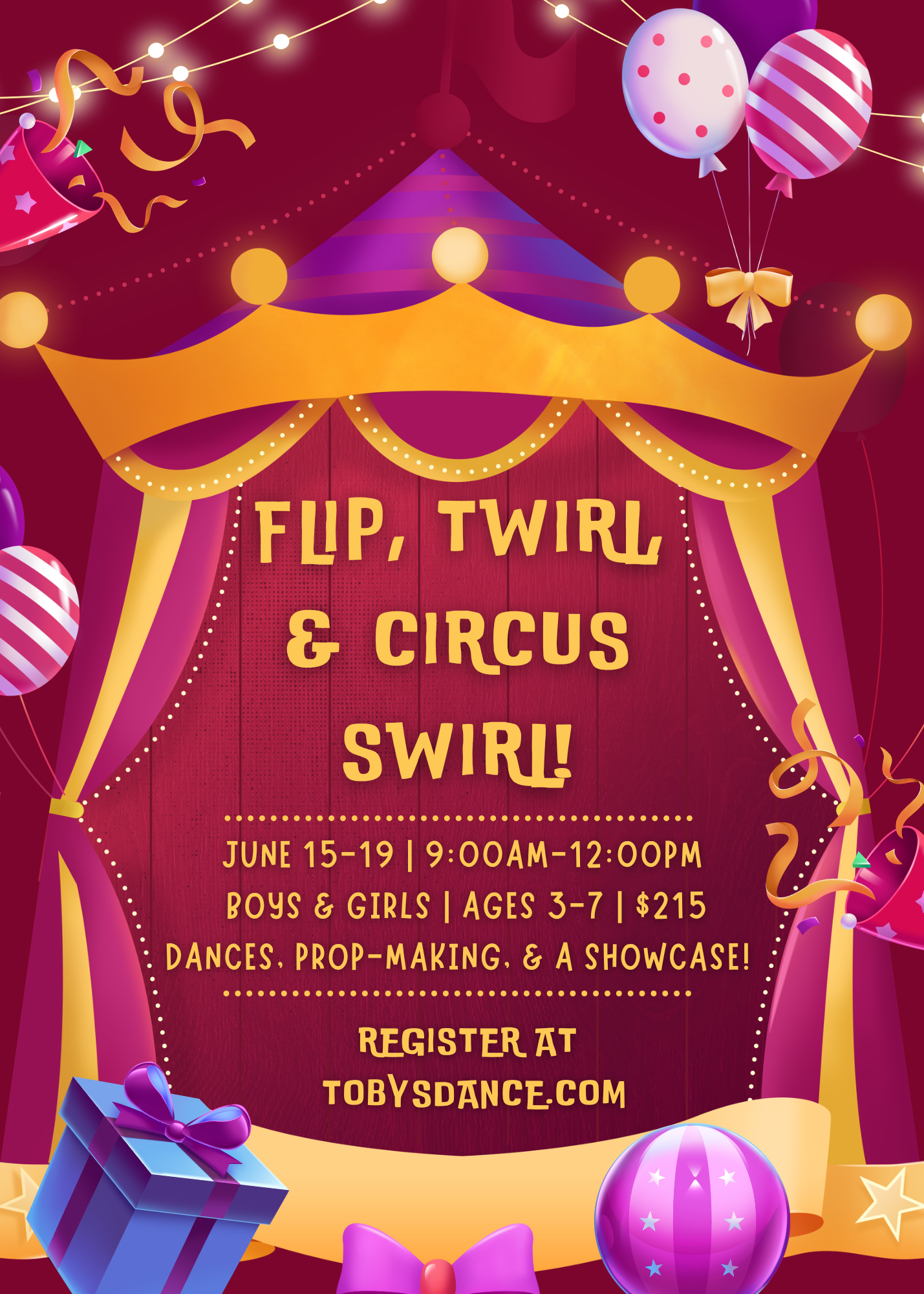 red-playful-circus-birthday-invitation red-playful-circus-birthday-invitation